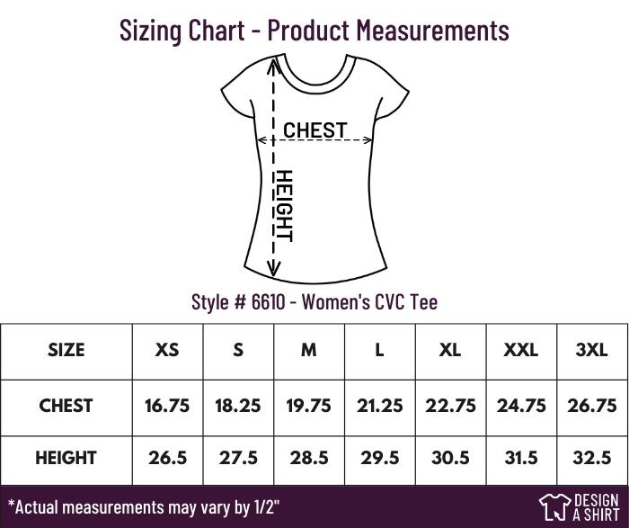 6610 - Next Level Ladies The CVC Crew Size Chart