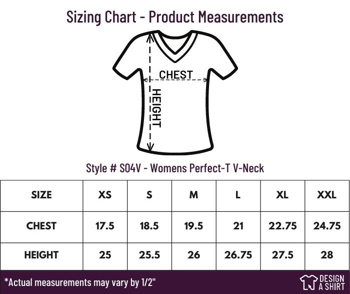 S04V - Hanes Womens Perfect-T V-Neck Size Chart